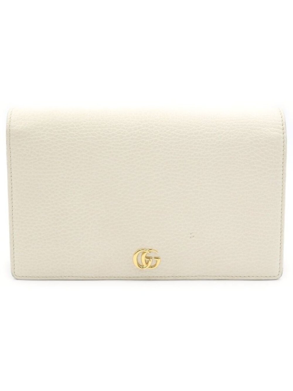 Gucci GG Marmont Chain Wallet Mini Shoulder Bag Leather White